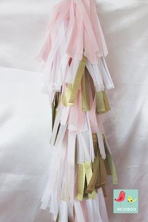 Balloon Tassel Garland - Baby Pink & Gold - Bickiboo Designs