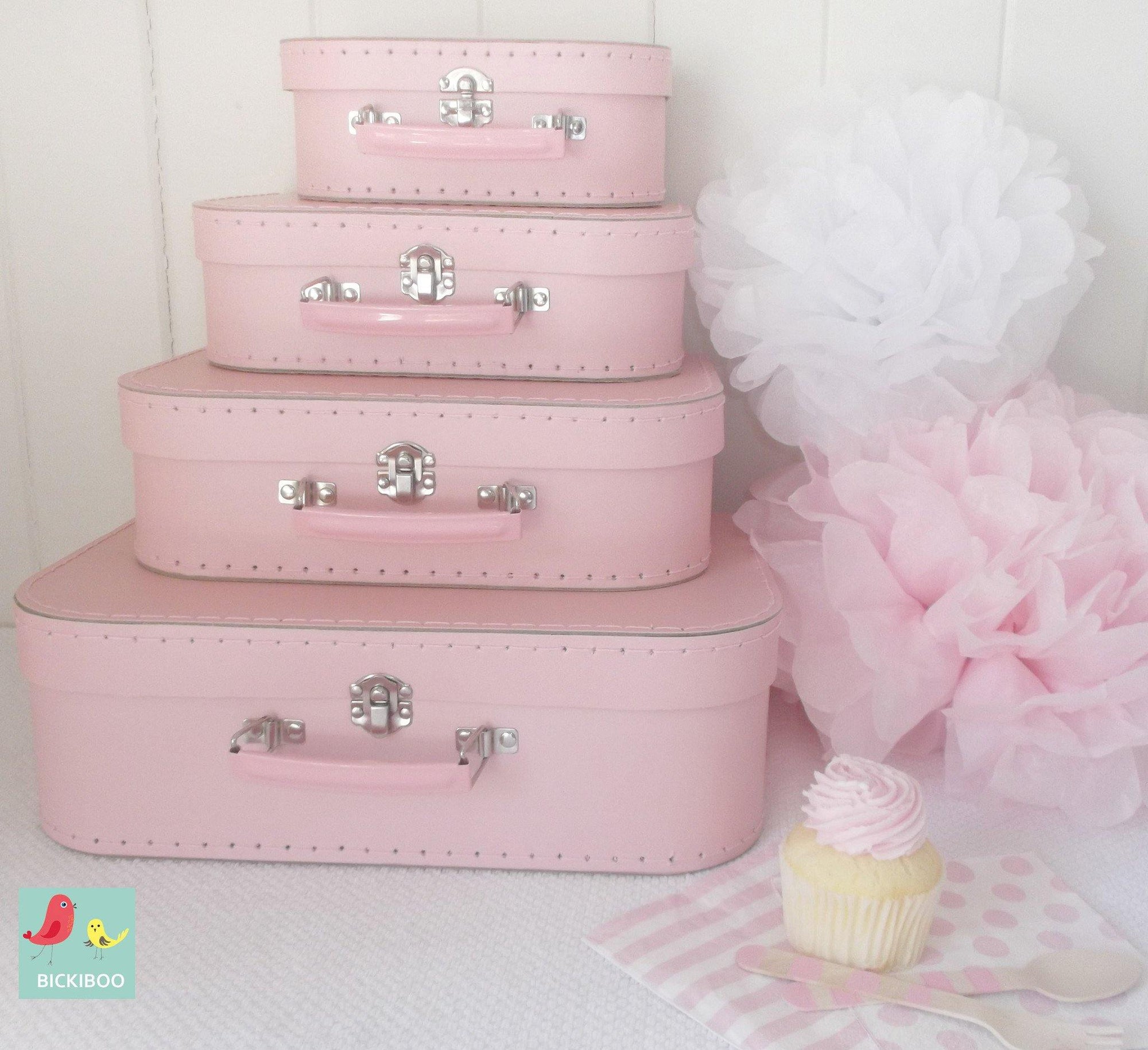 Pink Euro Suitcase Set of 4 - Bickiboo Designs