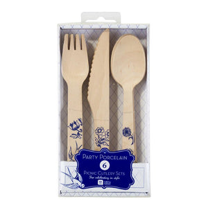Party Porcelain Wooden Cutlery (pack of 12) - Bickiboo Designs