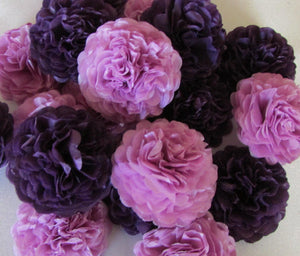 Plum Purple Button Mums Tissue Paper Flowers - Bickiboo Designs