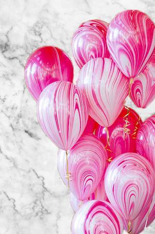 Red & White Marble Balloons Bouquet - Bickiboo Designs