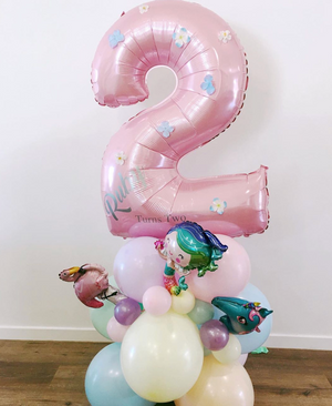 Matte Pastel Pink 100cm Number Foil Balloons - Bickiboo Designs