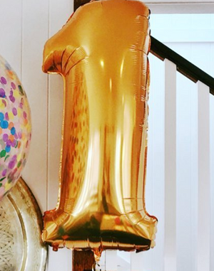 Antique Gold 100cm number Foil Balloons - Bickiboo Designs