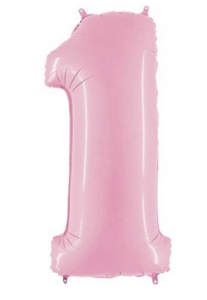 Matte Pastel Pink 100cm Number Foil Balloons - Bickiboo Designs