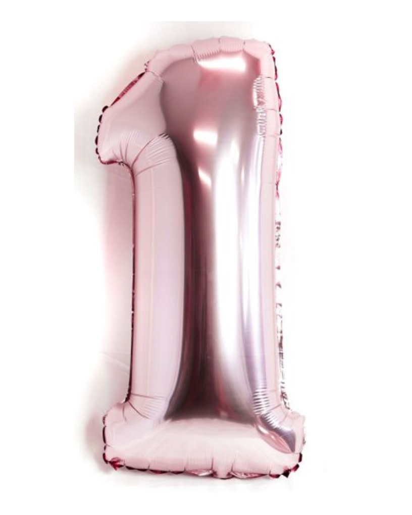 Pearl Pink 100cm Number Foil Balloons - Bickiboo Designs