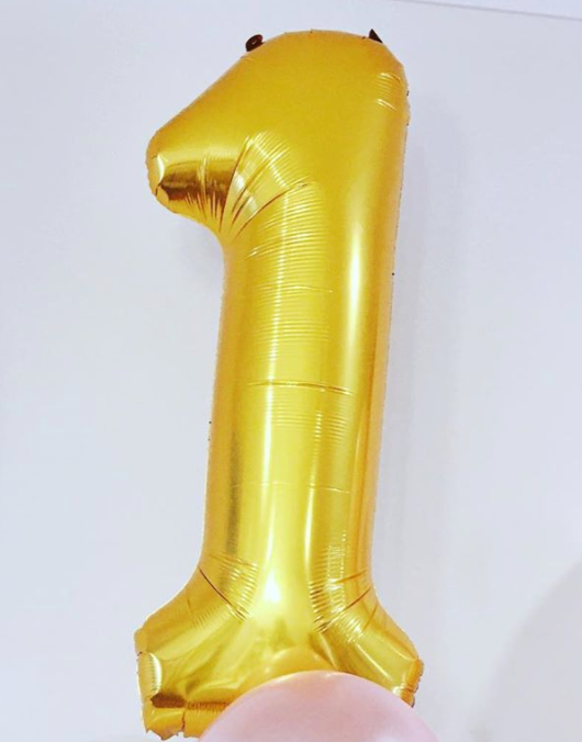 Gold 86cm Number Foil Balloons - Bickiboo Designs