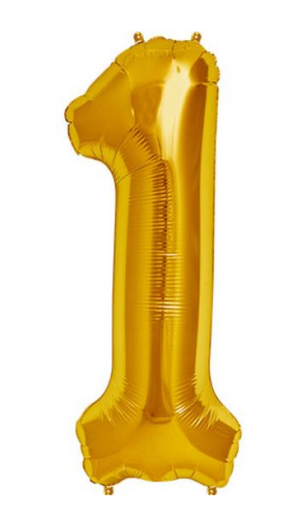 Gold 86cm Number Foil Balloons - Bickiboo Designs