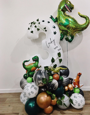 Bespoke number balloon stand - Dinosaurs - Bickiboo Designs