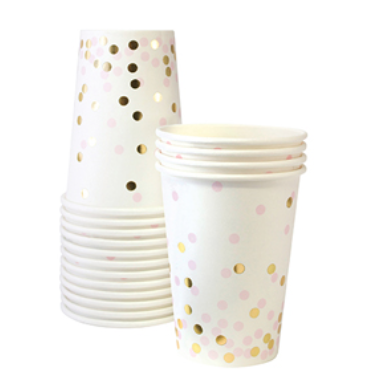 Pink and Gold Foil Confetti Cups - Bickiboo Designs