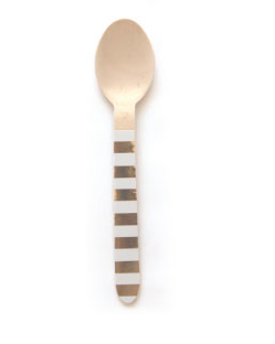 Gold Foil Stripe Wooden Spoons (pack 24) - Bickiboo Designs