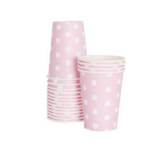 Marshmallow pink polka dot party cup - Bickiboo Designs