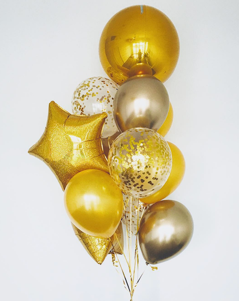 Shades of Gold Balloons Bouquet - Bickiboo Designs