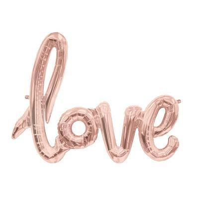 Rose Gold 'LOVE' Script Balloon Banner - Bickiboo Designs