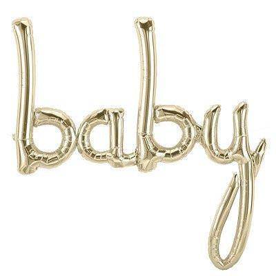 Gold 'BABY' Script Balloon - Bickiboo Designs