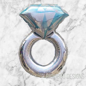 Giant Silver Diamond Ring Balloon - Bickiboo Designs
