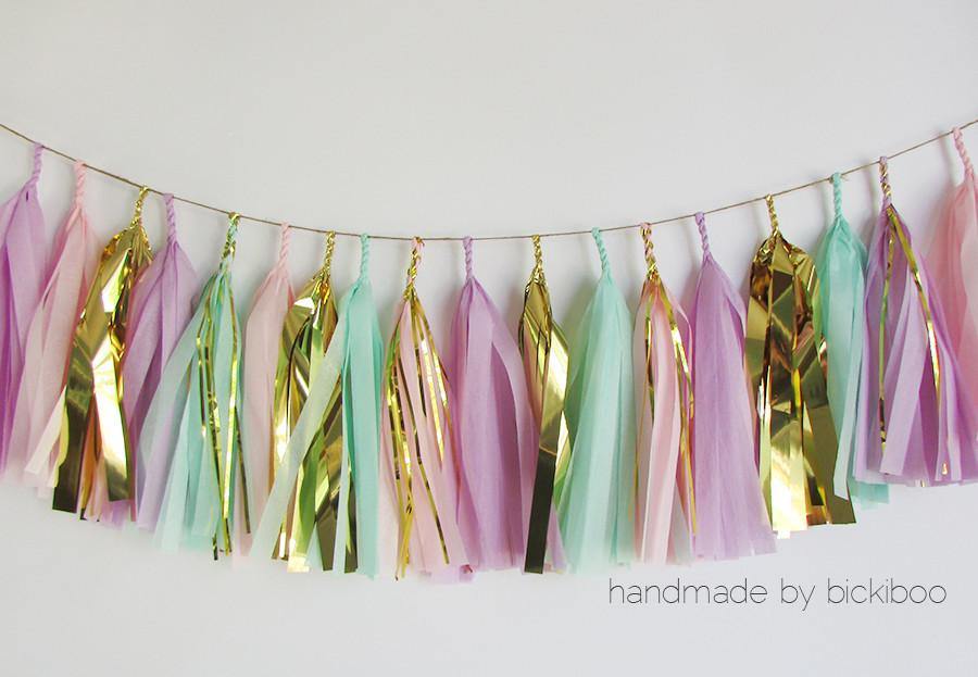 Tissue Paper Tassel Garland - Fairy Princess - Bickiboo Designs