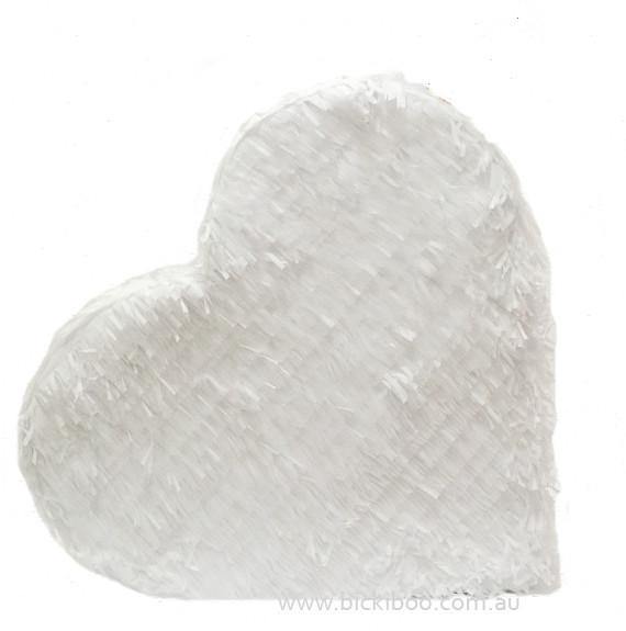 White Fringed Heart Piñata - Bickiboo Designs