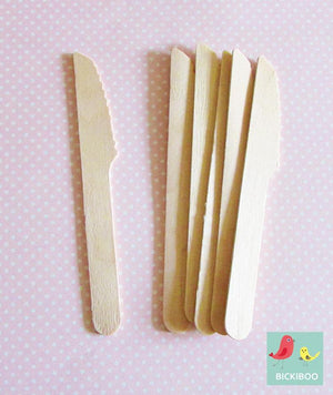 Paper Eskimo Wooden Cutlery Knives - Bickiboo Designs