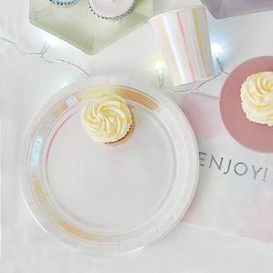 We Heart Pastel Iridescent Plates - Bickiboo Designs