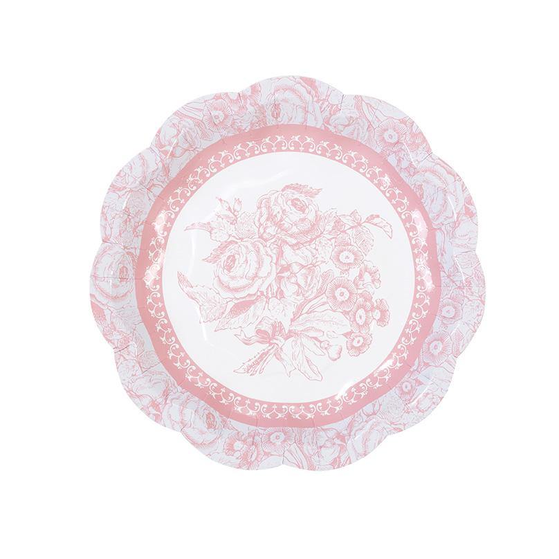 Party Porcelain Rose Small Plates -12pk - Bickiboo Designs