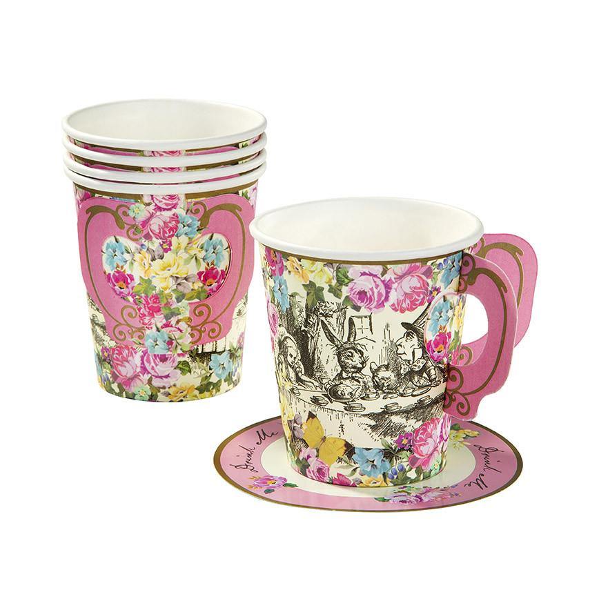 Truly Alice Whimsical Cup & Saucers - Bickiboo Designs