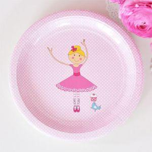 Ballerina Round Dessert Party Plate - Bickiboo Designs
