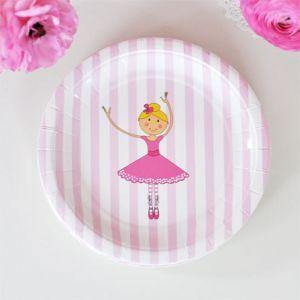 Ballerina Round Dessert Party Plate - Bickiboo Designs