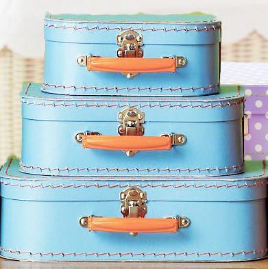 Blue Euro Suitcases - Bickiboo Designs