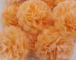 Cantaloupe Orange Button Mums Tissue Paper Flowers - Bickiboo Designs