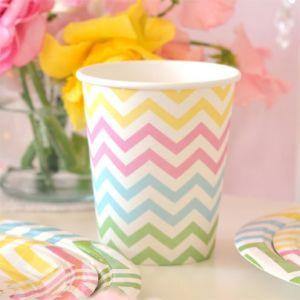 Chevron Pastels Large Party Plate - Bickiboo Designs