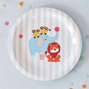Circus Animals Large Round Party Plate - Bickiboo Designs