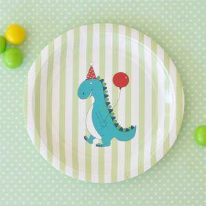 Dinosaur Large Round Party Plate - Bickiboo Designs