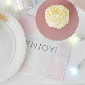 We Heart Pastel 'Enjoy' Napkins - 20pk - Bickiboo Designs