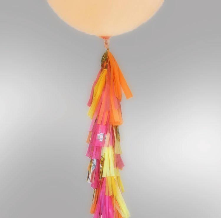 Balloon Tassel Garland - Pink Apricot Sparkle - Bickiboo Designs