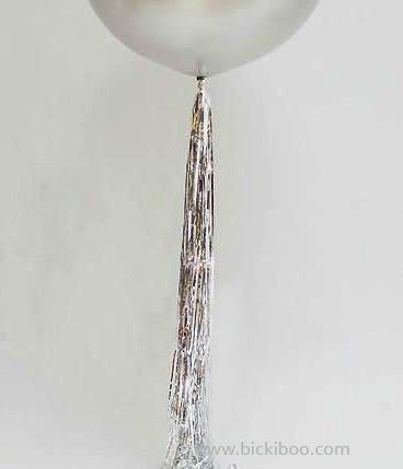 Balloon Tassel Garland - Silver Shimmer Foil Balloon Tail - Bickiboo Designs