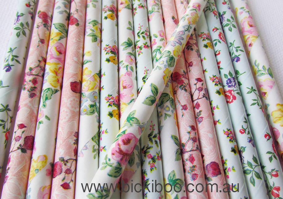 English Garden Paper Straws Limited Edition Multi Pack (25 pack) - Bickiboo Designs