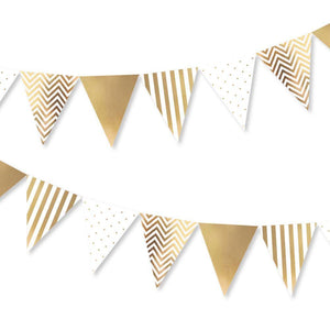 Gold Spots, Stripes & Chevron Party Buntings - Bickiboo Designs