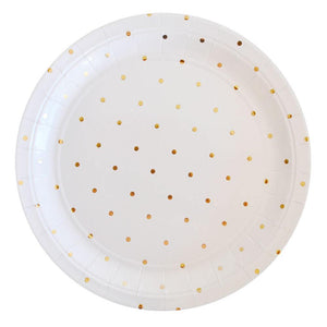 Gold Spots Large Party Plates (10 pack) - Bickiboo Designs