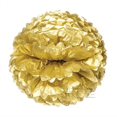 Gold Tissue Paper Pom Poms - Bickiboo Designs
