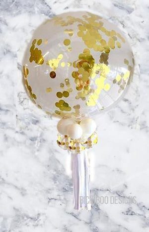 Giant 90cm Gold Confetti Balloon - Bickiboo Designs