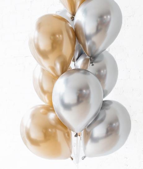 Chrome Gold & Silver Balloons Bouquet - Bickiboo Designs