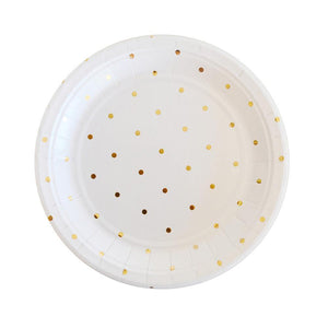 Gold Spots Dessert Party Plates (10 pack) - Bickiboo Designs
