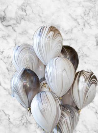 Black & White Marble Balloons Bouquet - Bickiboo Designs