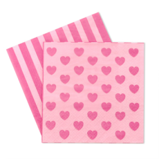 Pink Hearts Napkins - Bickiboo Designs