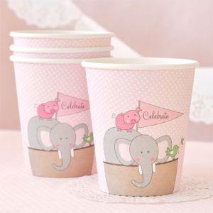 Noahs Ark Pink Party Cup - Bickiboo Designs