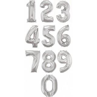 Giant Silver Foil Number Balloon 86cm - Bickiboo Designs