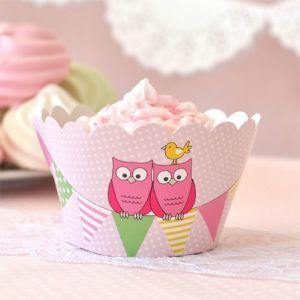Owl Pink Dessert Party Plate - Bickiboo Designs