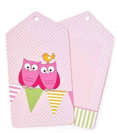 Pink Owl Gift Tag - Bickiboo Designs