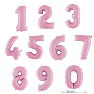 Giant Pastel Pink Foil Number Balloon 100cm - Bickiboo Designs