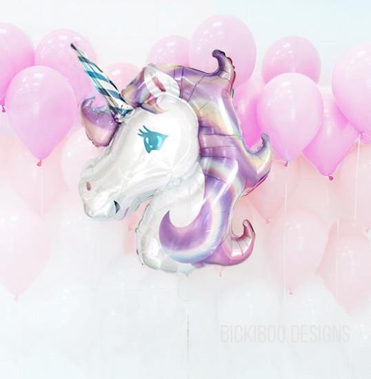 Pastel Unicorn Foil Balloon - Bickiboo Designs